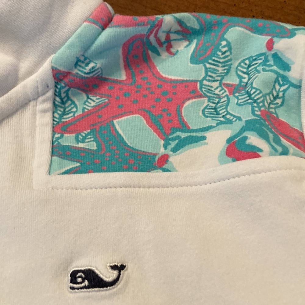 VINEYARD VINES Girls 1/4 zip Terry Cotton Sweatshirt - size 14 Large - Picture 3 of 17